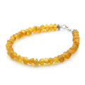 Yellow Baltic amber baroque adult bracelet with sterling silver, 18cm