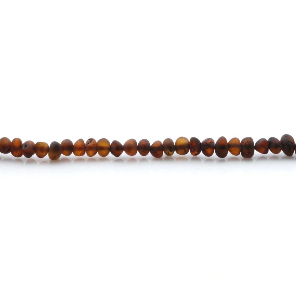 Adult Baltic Amber & 925 Sterling Silver Clasp Bracelet 18cm. Ba Dark Cognac Matte A S.