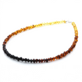 Multicolour Baltic amber baroque adult necklace with sterling silver, 45cm