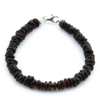 Adult Baltic Amber & 925 Sterling Silver Clasp Bracelet 18cm. Ro Dark Cognac s.