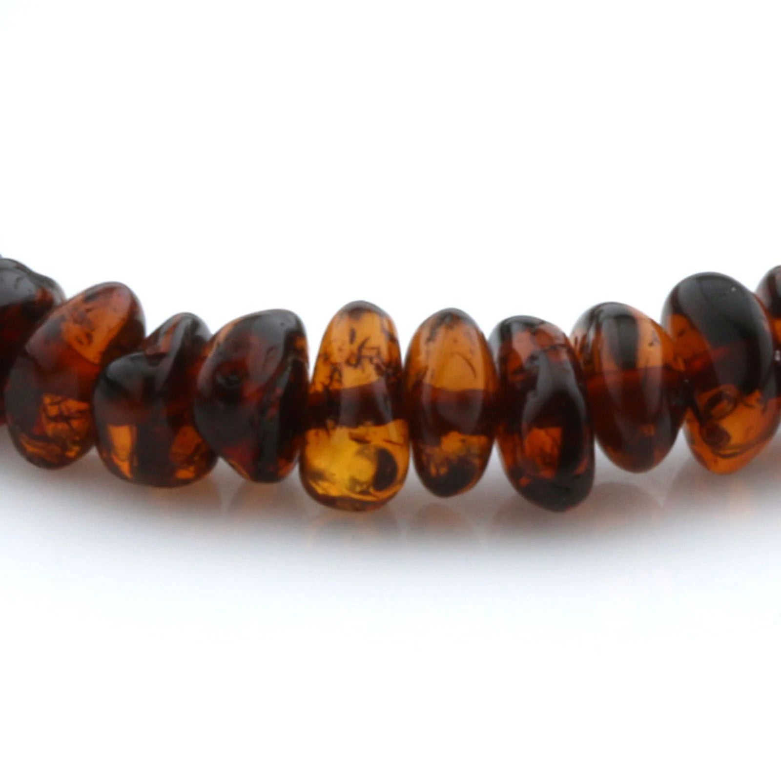 Adult Baltic Amber & 925 Sterling Silver Clasp Bracelet 18cm. Ro Cognac ss.