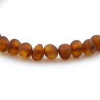 Adult Baltic Amber & 925 Sterling Silver Clasp Bracelet 18cm. Ba Cognac Matte s.