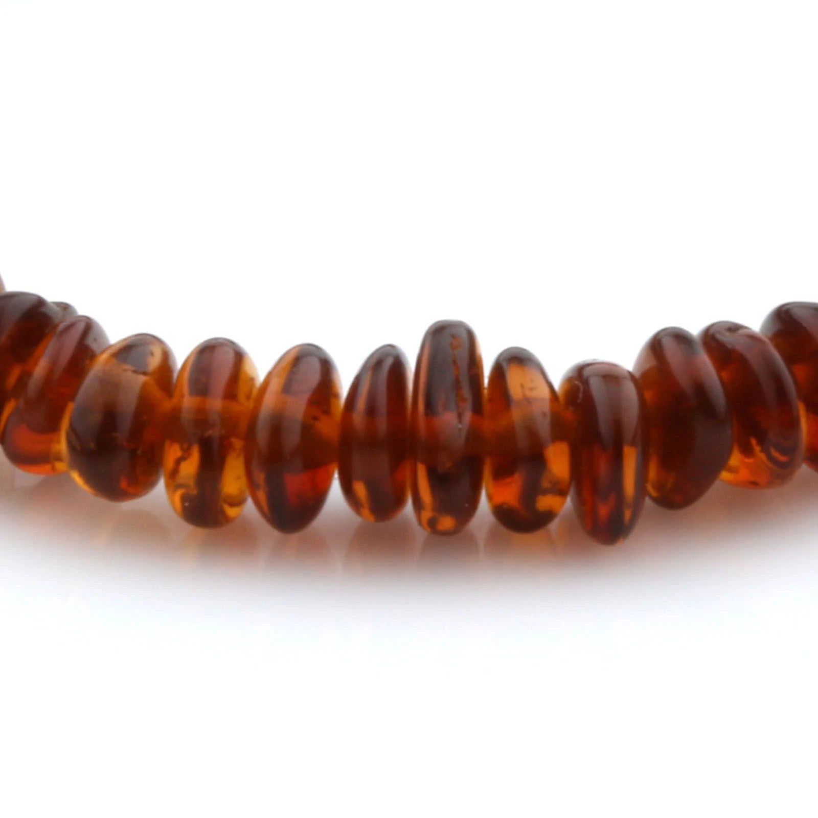 Adult Baltic Amber & 925 Sterling Silver Clasp Bracelet 18cm. Ro Cognac s.