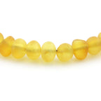 Adult Baltic Amber & 925 Sterling Silver Clasp Bracelet 18cm. Ba Yellow Matte s.