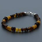 Adult Baltic Amber Bracelet & 925 Sterling Silver Clasp 18cm. LE26
