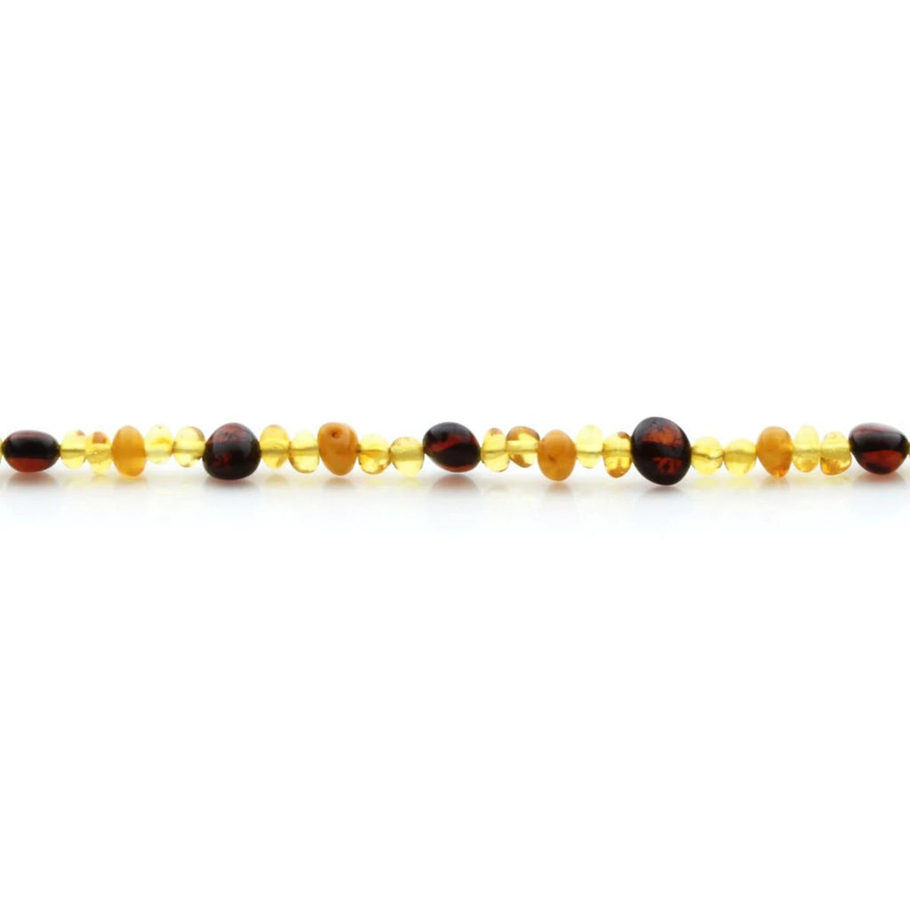 Adult Baltic Amber Bracelet & 925 Sterling Silver Clasp 18cm. LE05