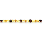 Adult Baltic Amber Bracelet & 925 Sterling Silver Clasp 18cm. LE05