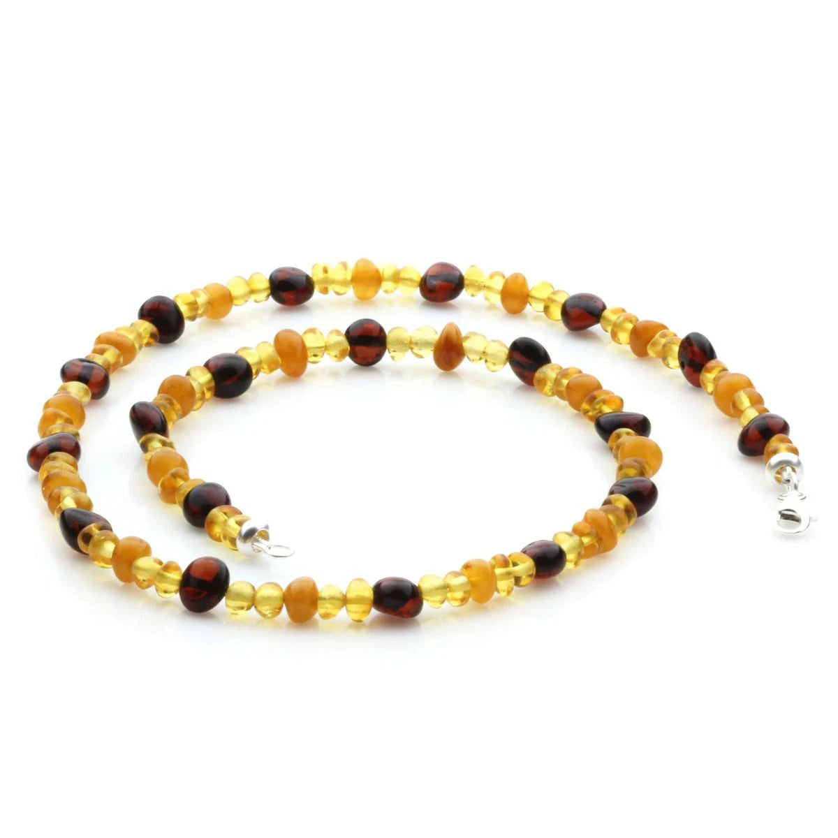 Adult Baltic Amber & 925 Sterling Silver Necklace. LE05