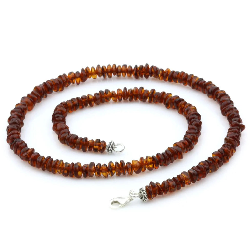 Adult Baltic Amber & 925 Sterling Silver Necklace 45cm. OCT84