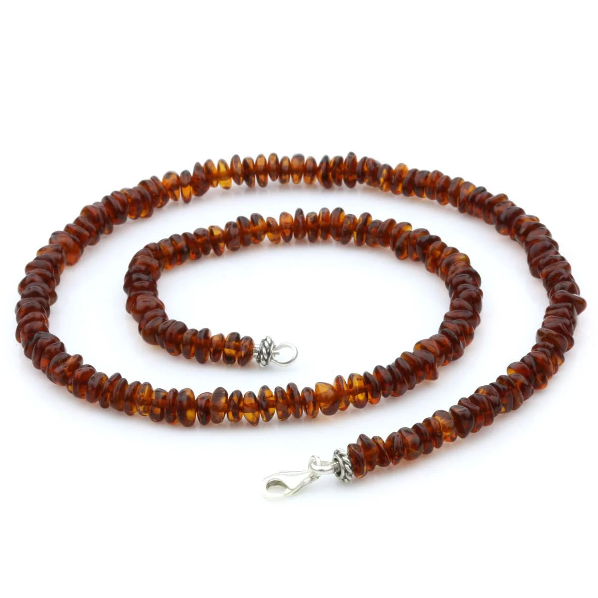 Adult Baltic Amber & 925 Sterling Silver Necklace 45cm. OCT84