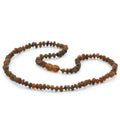 Cognac Baltic amber round flat adult necklace, 45cm