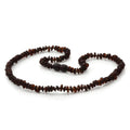 Dark cognac Baltic amber round flat adult necklace, 45cm