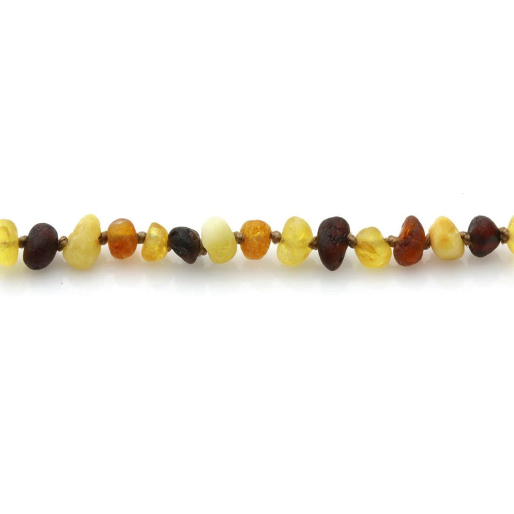 Baltic Amber Teething Bracelet. Baroque Multicolour 5mm - BA92