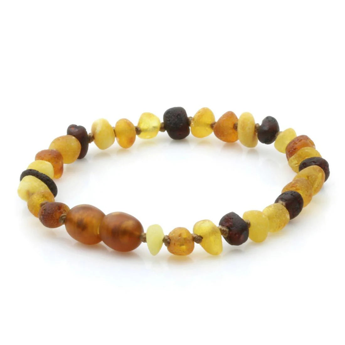 Baltic Amber Teething Bracelet. Baroque Multicolour 5mm - BA92