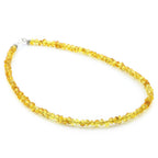 Adult Baltic Amber & 925 Sterling Silver Clasp Necklace 45cm. Ba Yellow s.