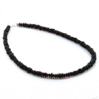 ADULT BALTIC AMBER & 925 STERLING SILVER CLASP NECKLACE 45CM. RO DARK COGNAC S.