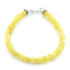 Adult Baltic Amber & 925 Sterling Silver Clasp Bracelet 18cm. Ba Milky Yellow 4mm