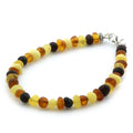 Adult Baltic Amber & 925 Sterling Silver Clasp Bracelet 18cm. Ba Multicolor Matte s.