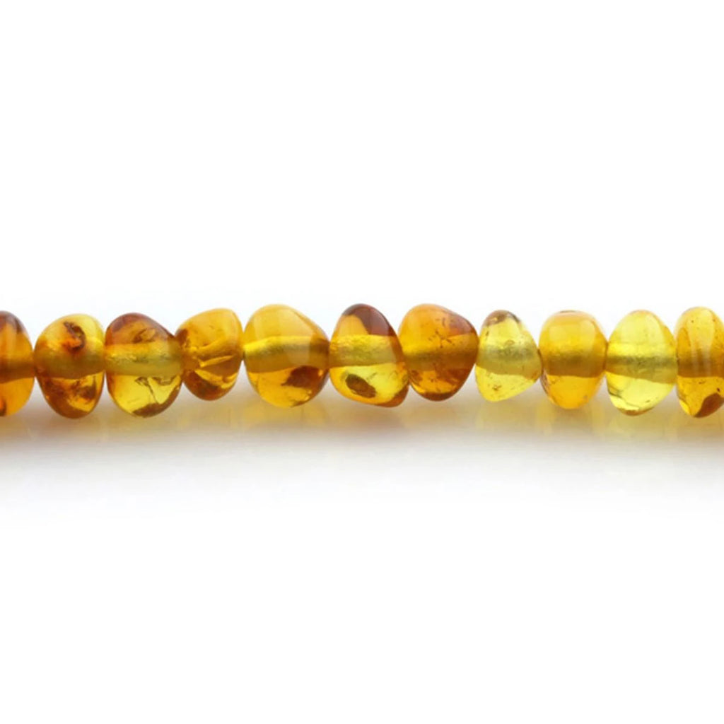 Adult Baltic Amber & 925 Sterling Silver Clasp Bracelet 18cm. Ba Milky Yellow 4mm