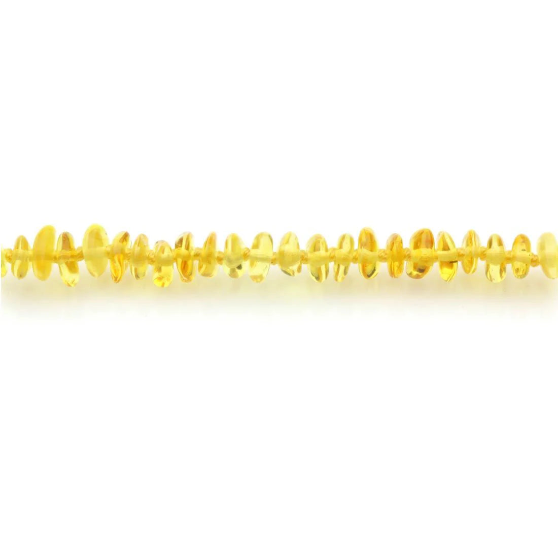 Adult Baltic Amber Necklace. Round Flat Yellow 5x2 mm
