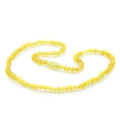 Yellow Baltic amber round flat adult necklace, 45cm
