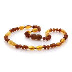 Natural Baltic Amber Teething Necklace. Round Flat LE83