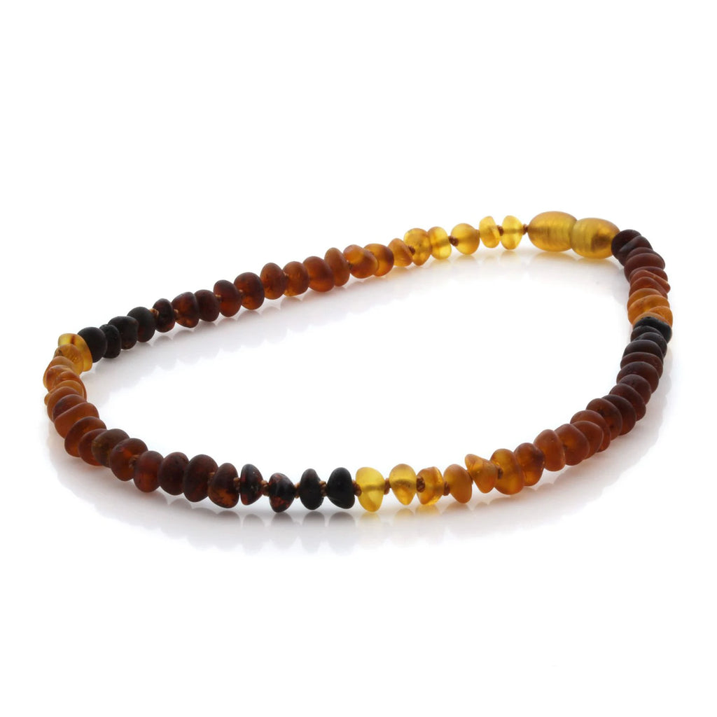 Natural Baltic Amber Teething Necklace. Round Flat LE88