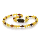 Natural Baltic Amber Teething Necklace. Round Flat LE89