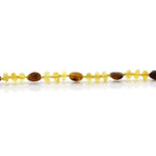 Natural Baltic Amber Teething Necklace. Round Flat LE89