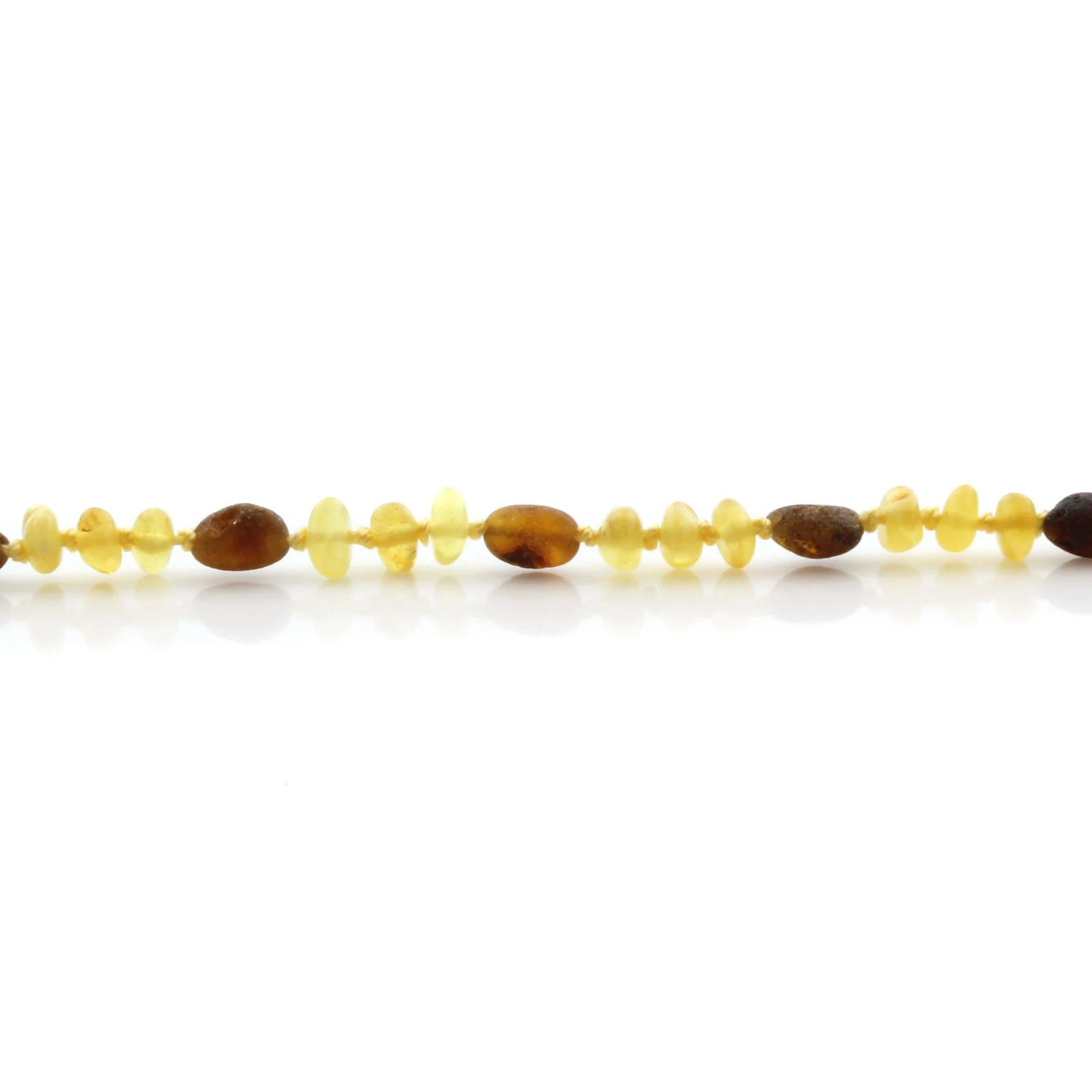 Natural Baltic Amber Teething Necklace. Round Flat LE89