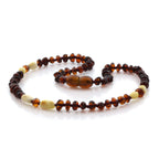 Natural Baltic Amber Teething Necklace. Round Flat LE91