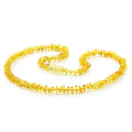 Yellow Baltic amber round flat adult necklace, 45cm